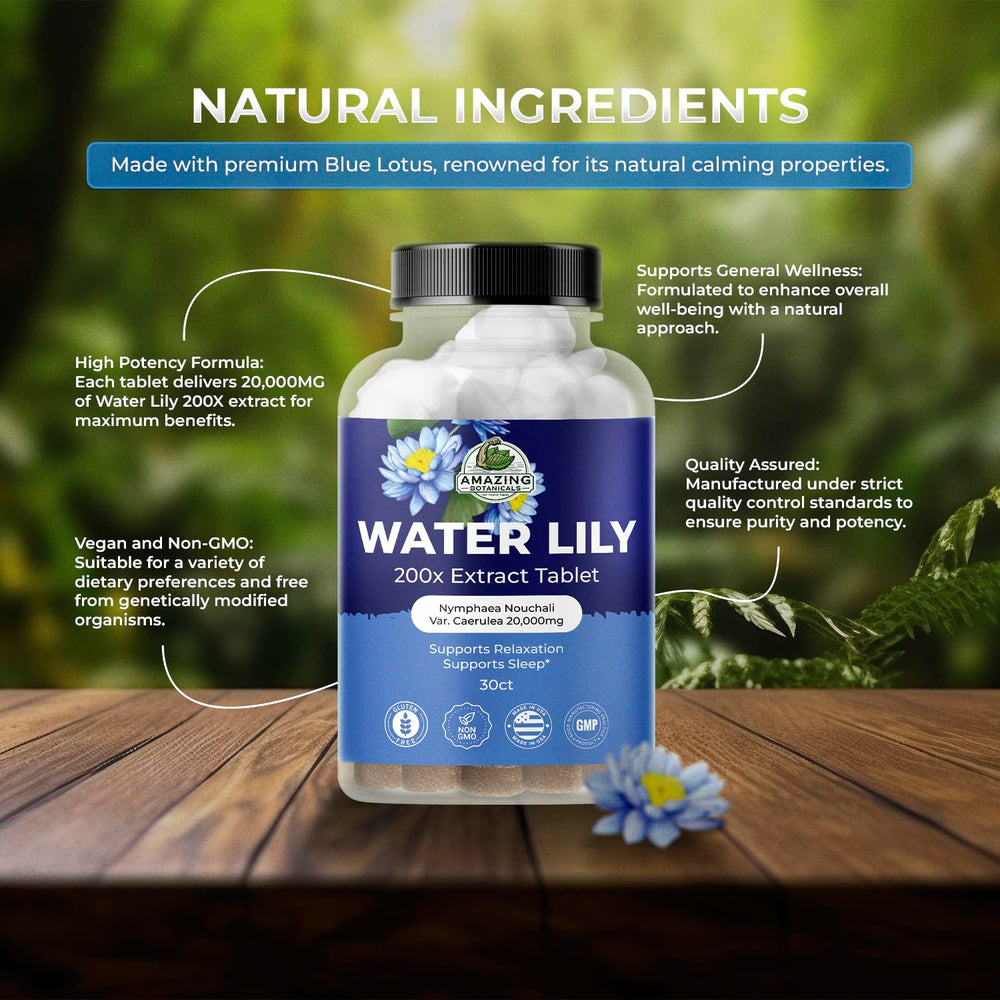 Close-up of Water Lily tablets showing texture