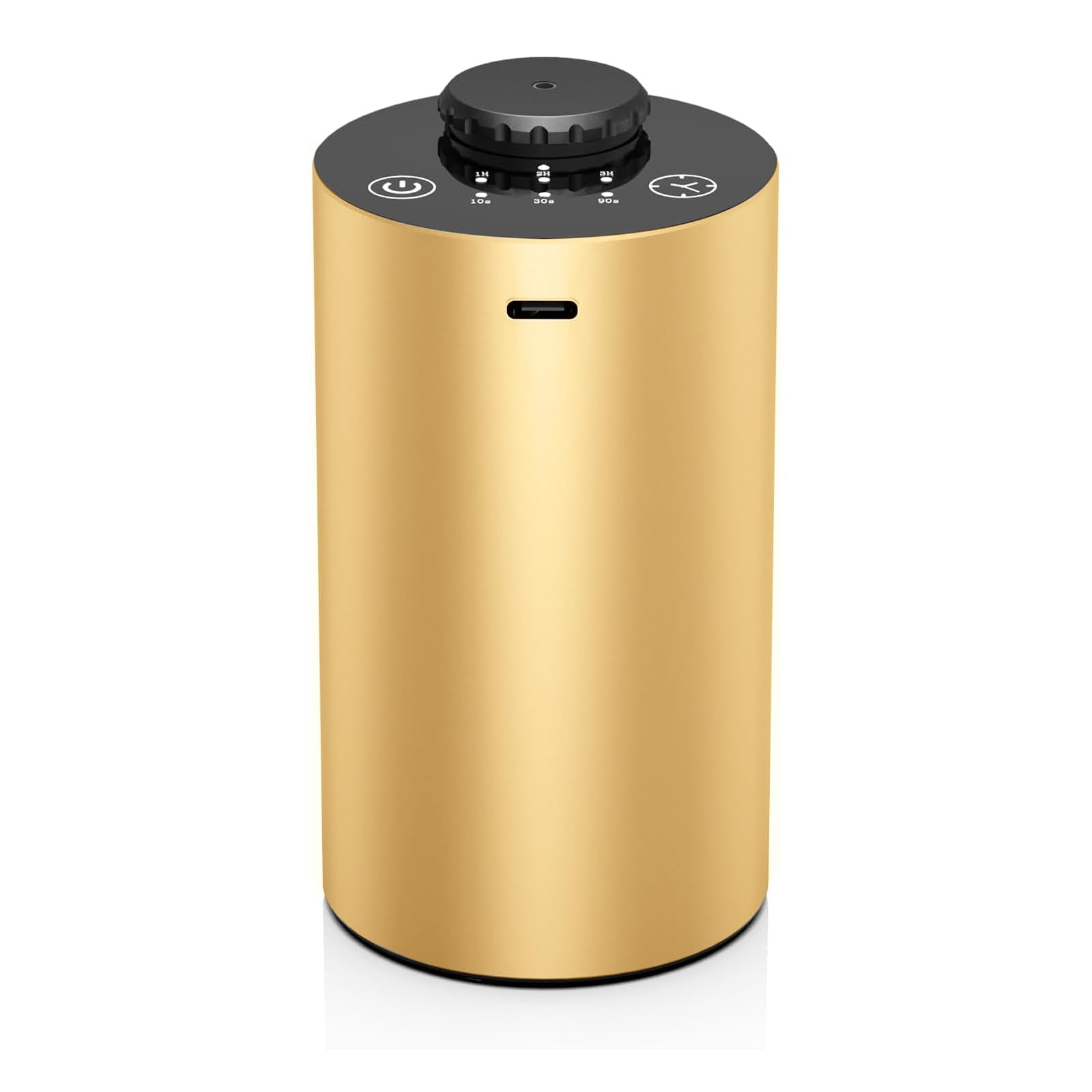 Waterless battery-powered car diffuser in black aluminum alloy
