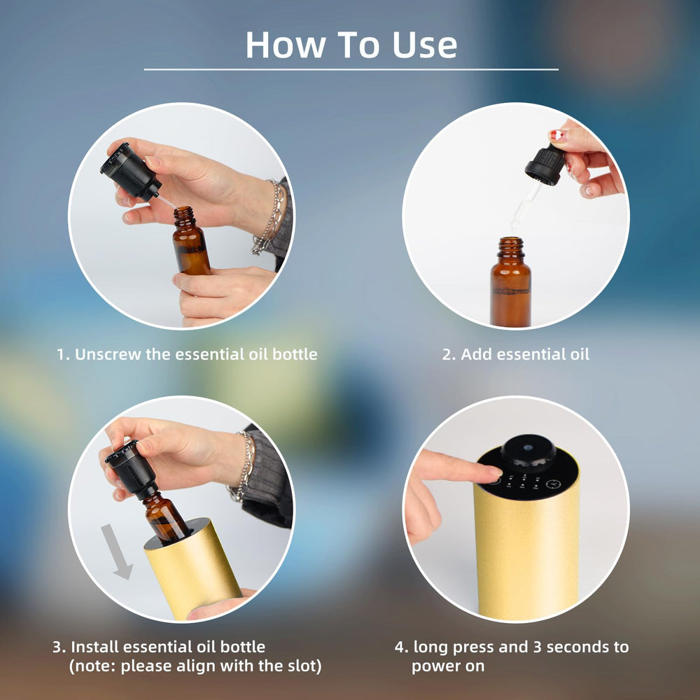 Wireless aromatherapy diffuser operating without water in car