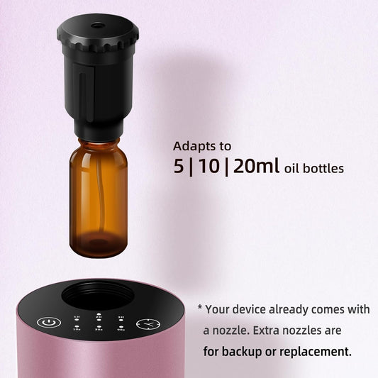 Close-up of cordless diffuser showing 3 mist levels
