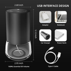 Battery-powered diffuser showing USB-C charging