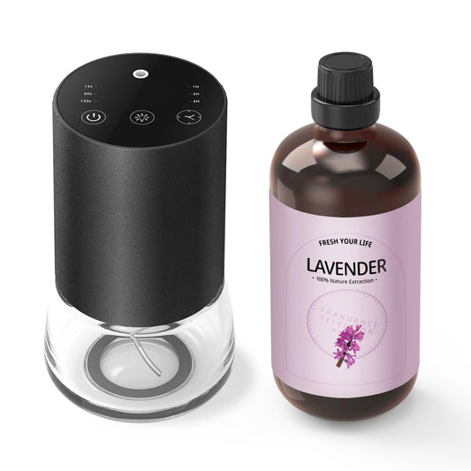Waterless diffuser 100ml in black set – front view