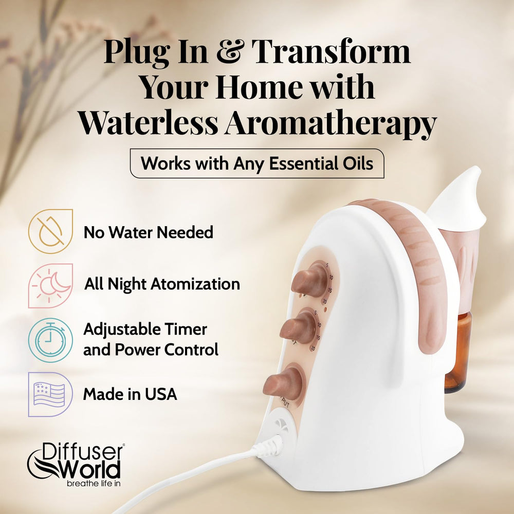 Bronze waterless essential oil diffuser in living room