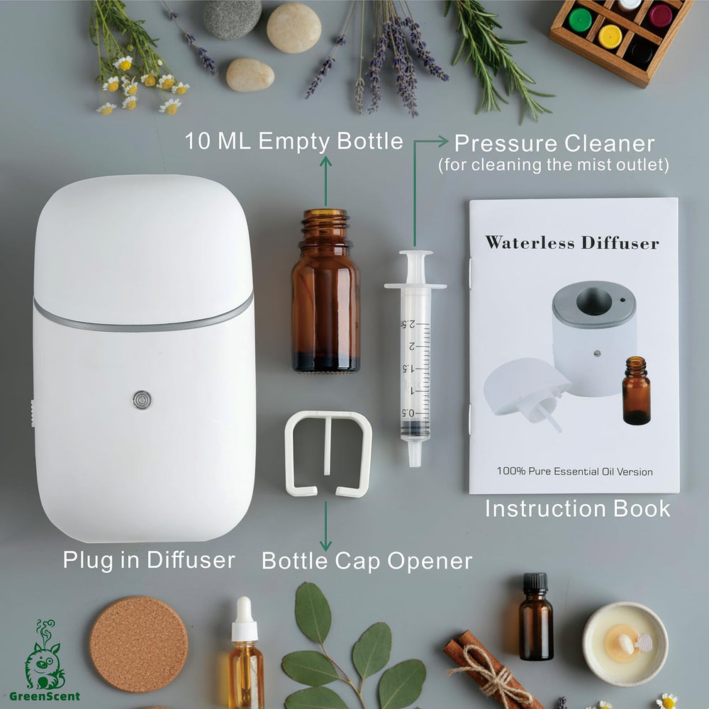 Plug-in diffuser with 12-hour intermittent mist timer