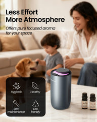 Three mist levels and three LED color options