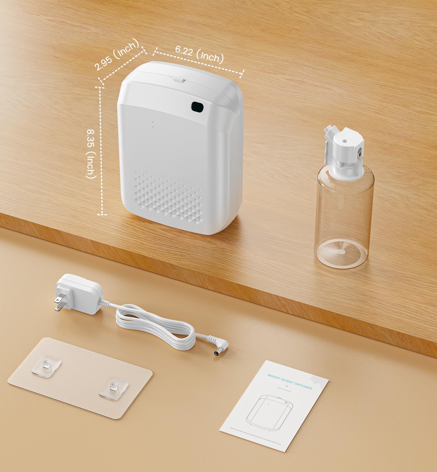 Diffuser capable of up to 3000 sq ft coverage for large spaces