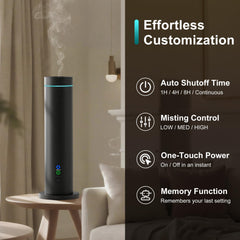 Whisper-quiet operation in bedroom or office