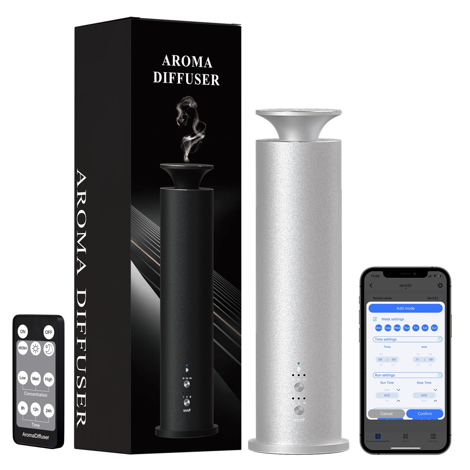 Ancient Silver Waterless Diffuser Tower - Elegant Design