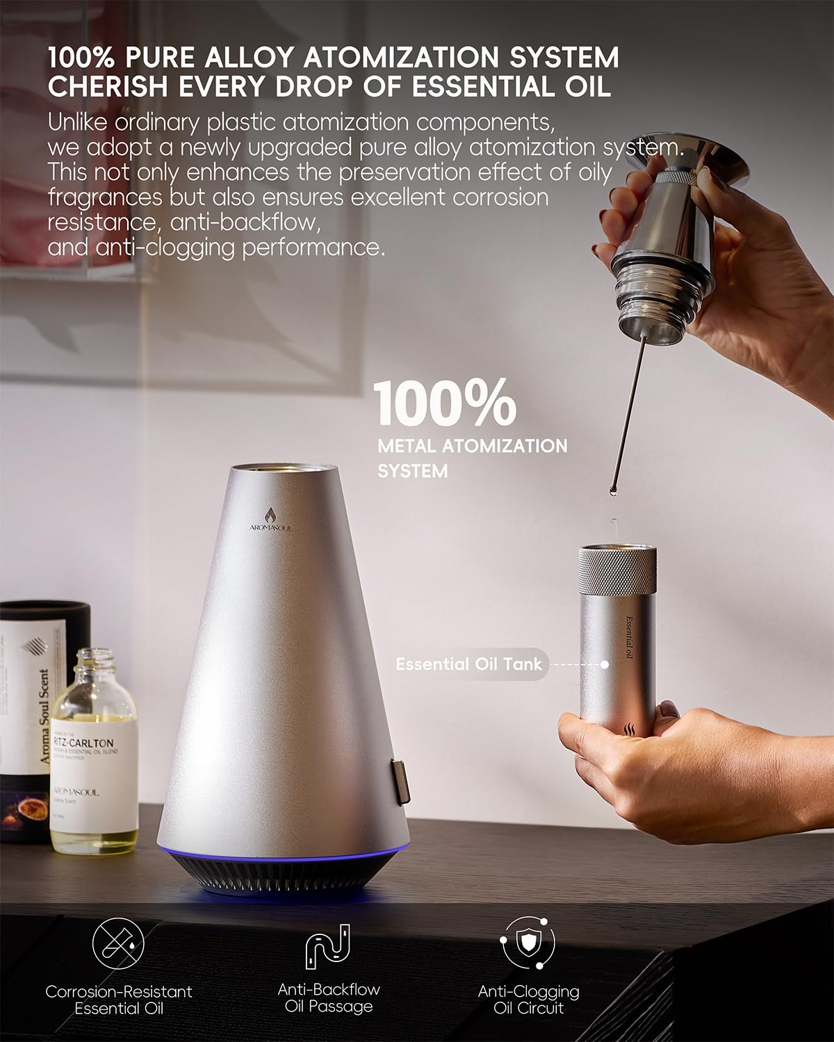 Diffuser app control interface on smartphone