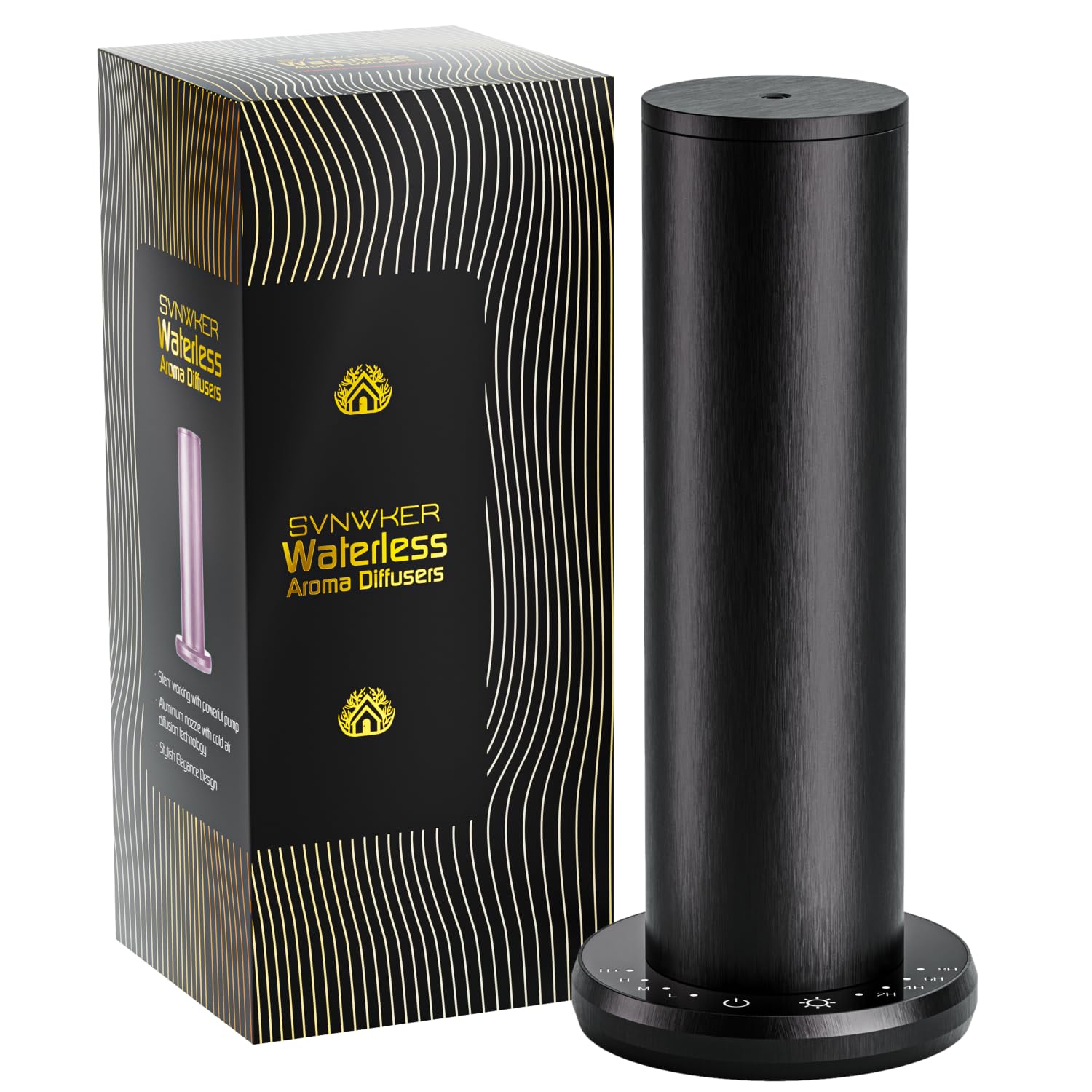Waterless diffuser in black – front view