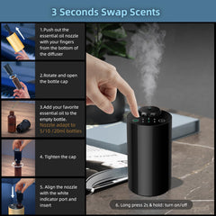 Lifestyle shot of black waterless diffuser in home setting