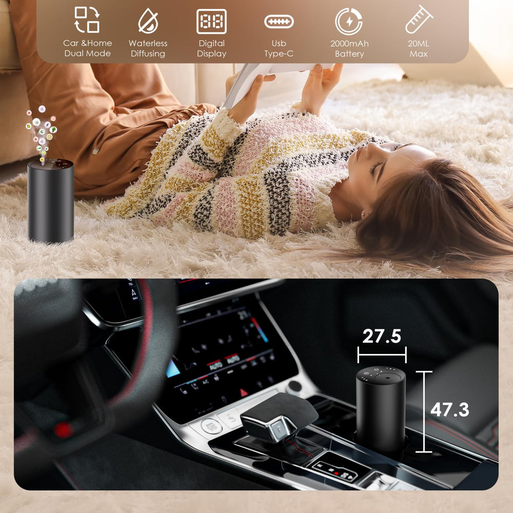 LED display on Waterless Diffuser Black