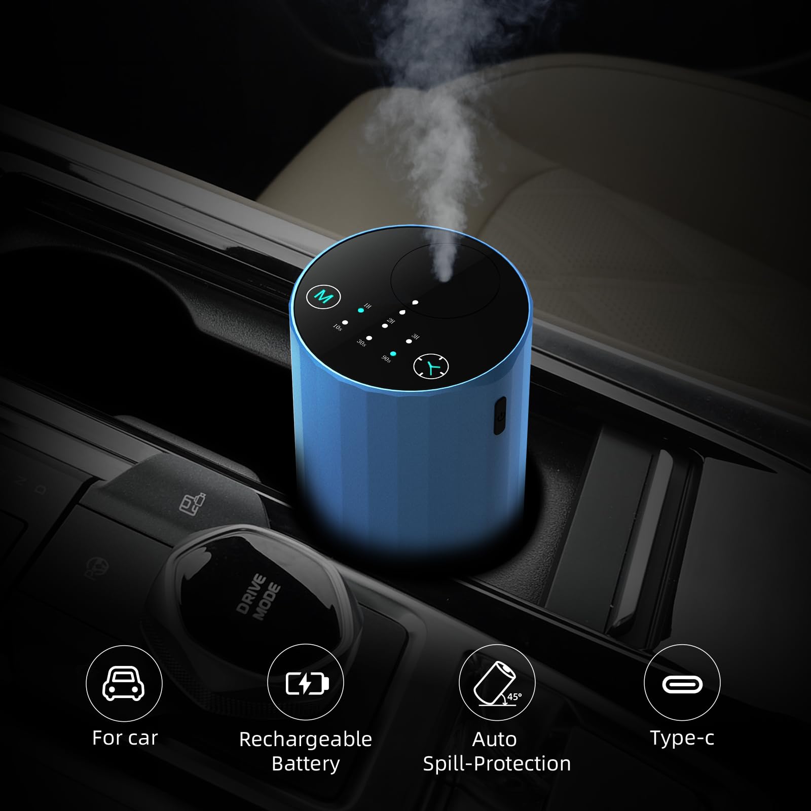 1-year warranty and packaging for blue waterless diffuser