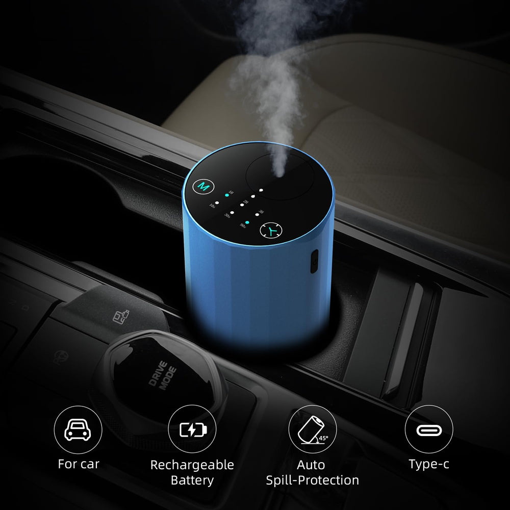 1-year warranty and packaging for blue waterless diffuser