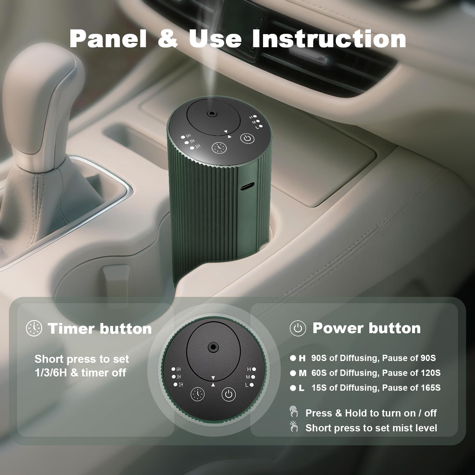 Rechargeable aroma diffuser with 2000mAh battery