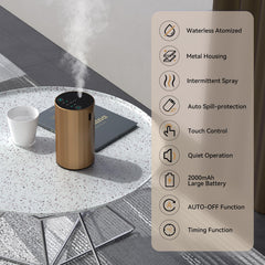 Diffuser showing USB-C charging and battery life indicators