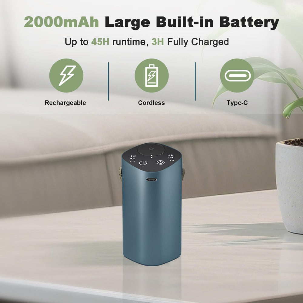 Diffuser with 4 timer options: 1h, 3h, 6h, Off