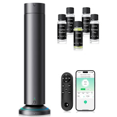 Waterless scent diffuser kit front view with five 20ml essential oil bottles