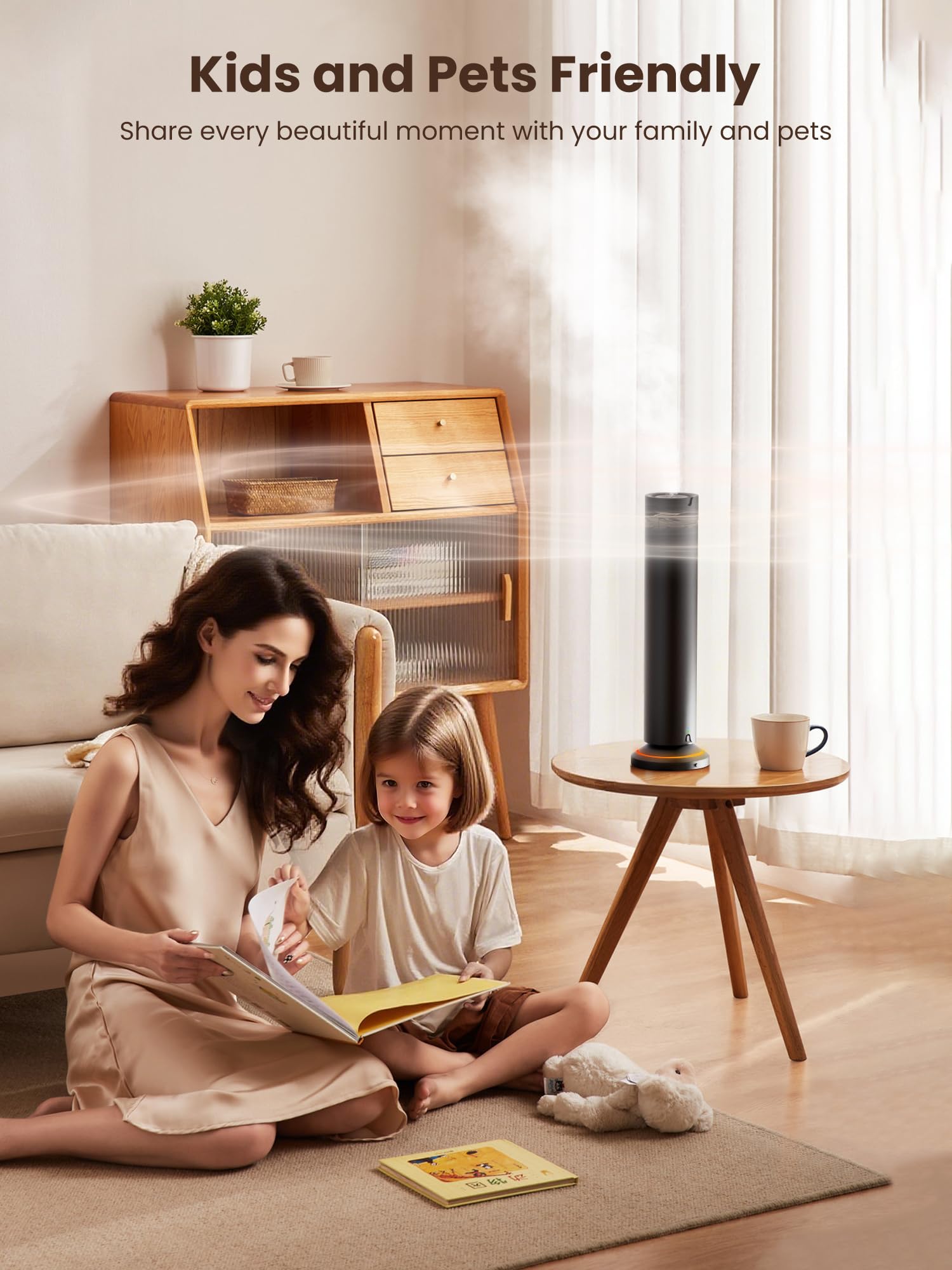 Diffuser placed in a modern living room setting