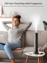 Sleek diffuser design in hotel room setting