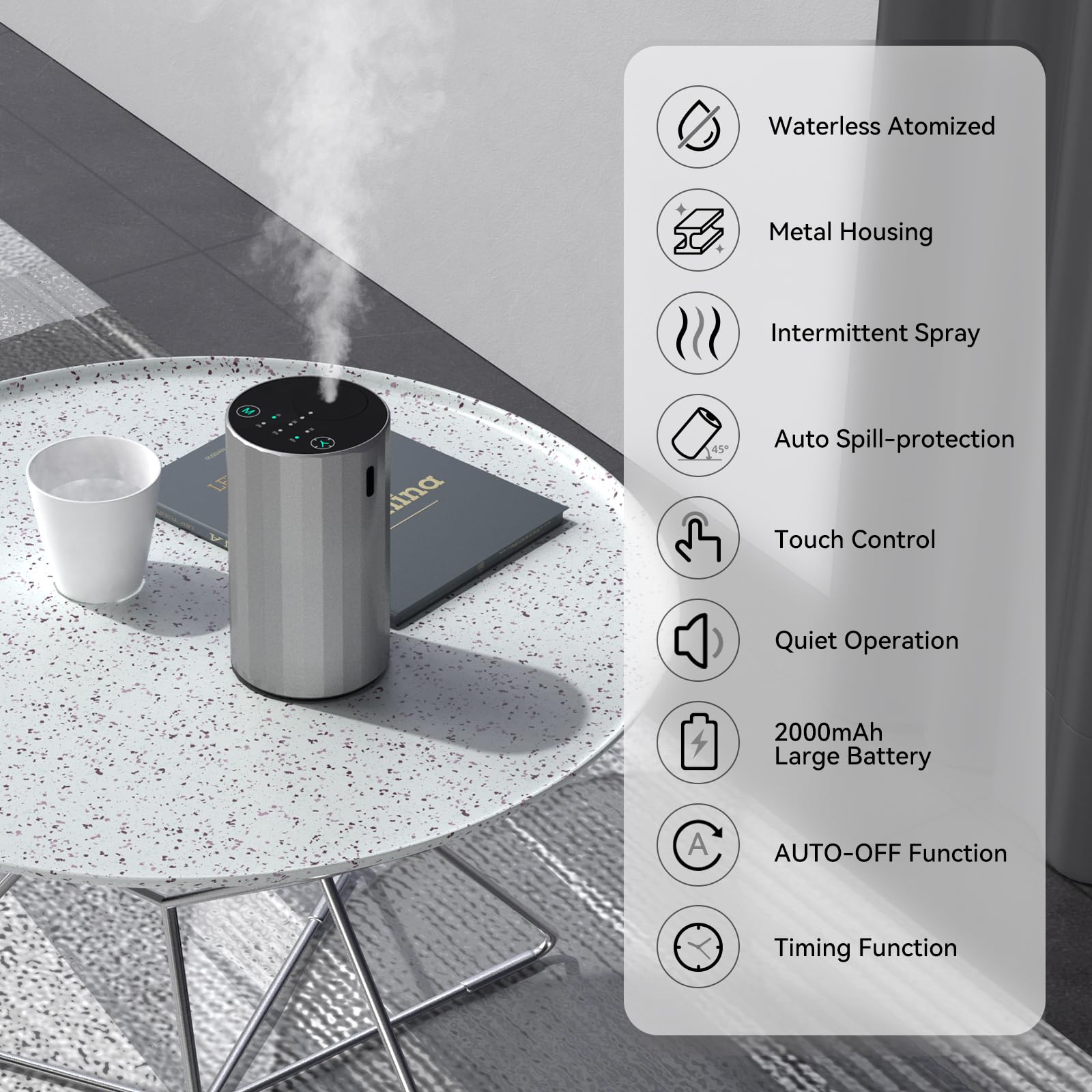 Close-up of nano mist technology without water