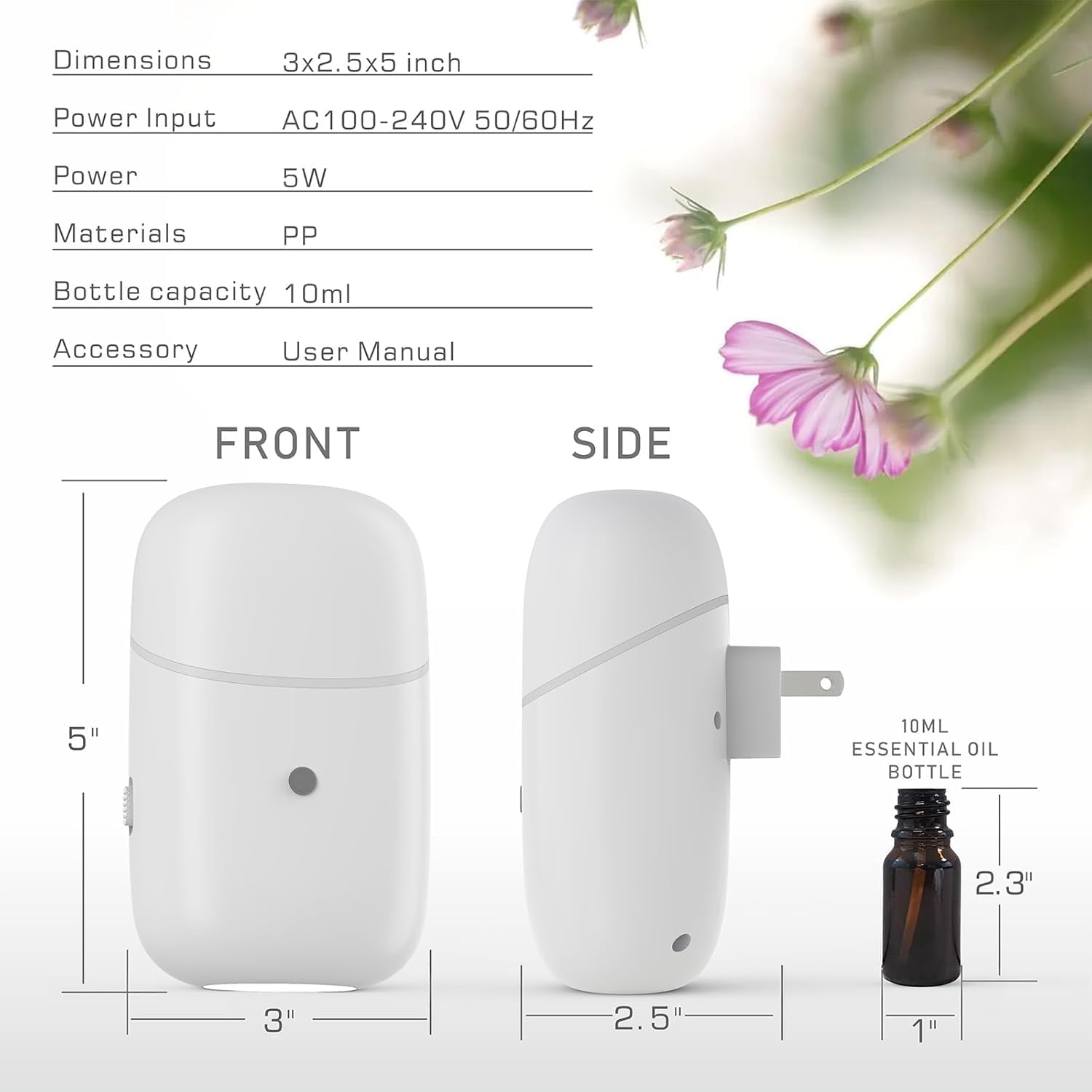 Diffuser emitting fragrance at night with glow