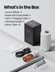 Packaging and contents of the waterless diffuser