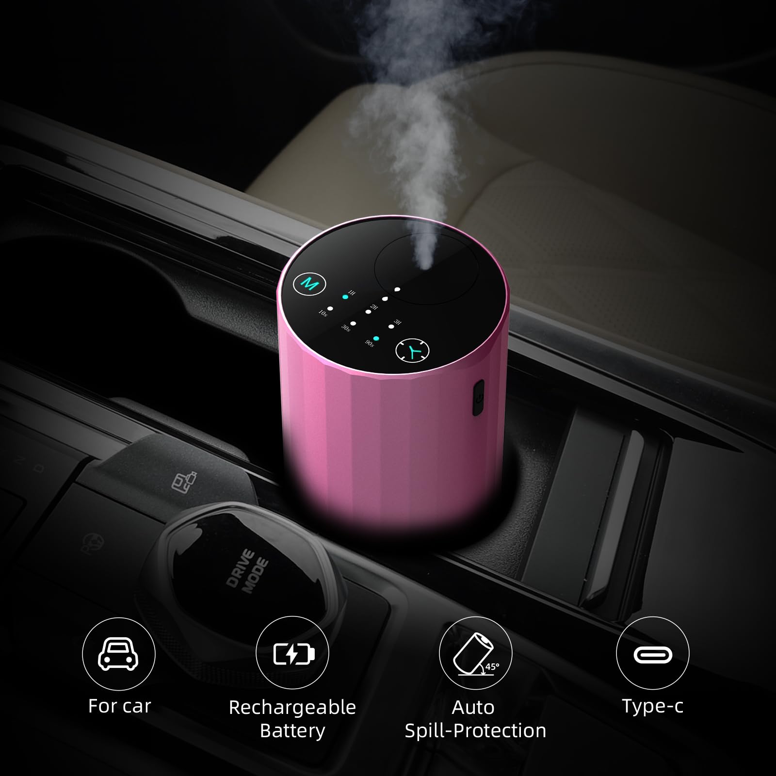 Pink waterless diffuser packaging and refill bottles