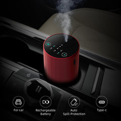 Red waterless diffuser charging with USB-C
