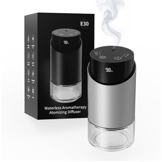 Waterless essential oil diffuser in silver with 100ml capacity
