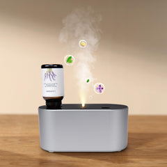 Silver waterless diffuser in a compact cordless design