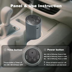 Waterless diffuser silver grey – top touchscreen controls