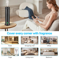 Hotel room setup with waterless diffuser for ambient fragrance