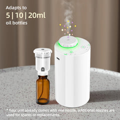 Battery-powered essential oil nebulizer with USB-C charging