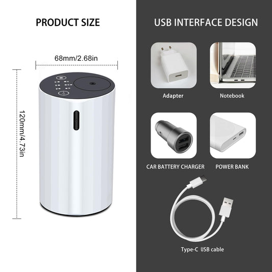 Waterless Essential Oil Diffuser White-2 back view