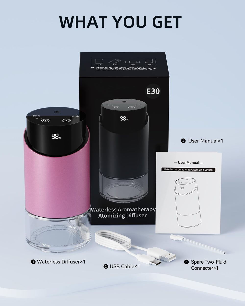 Modern diffuser in metal and glass finish for home or office