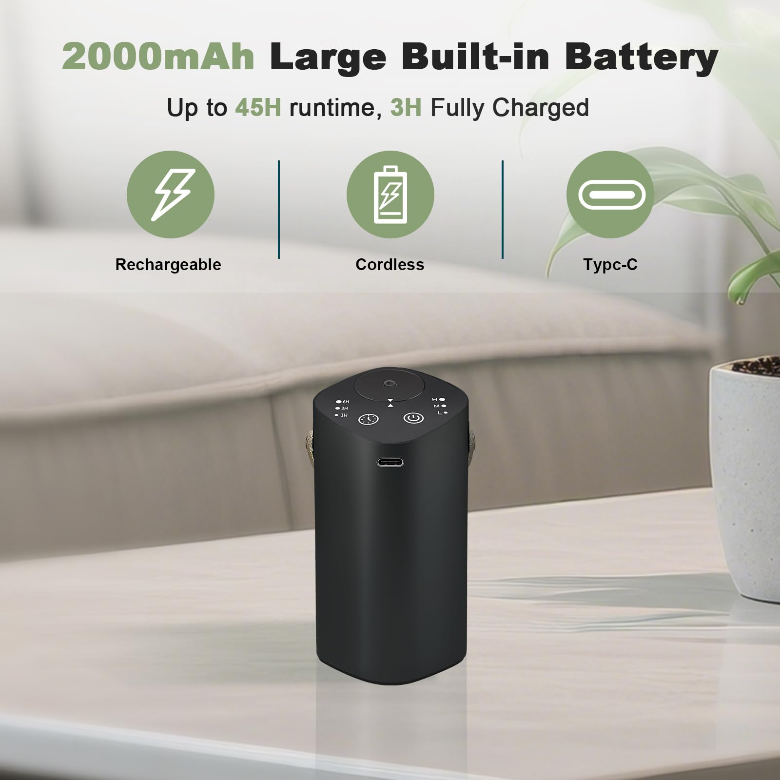 Diffuser nozzle with 5-20mL oil bottle compatibility