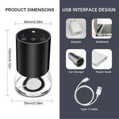 Compact waterless diffuser fitting in a car cup holder