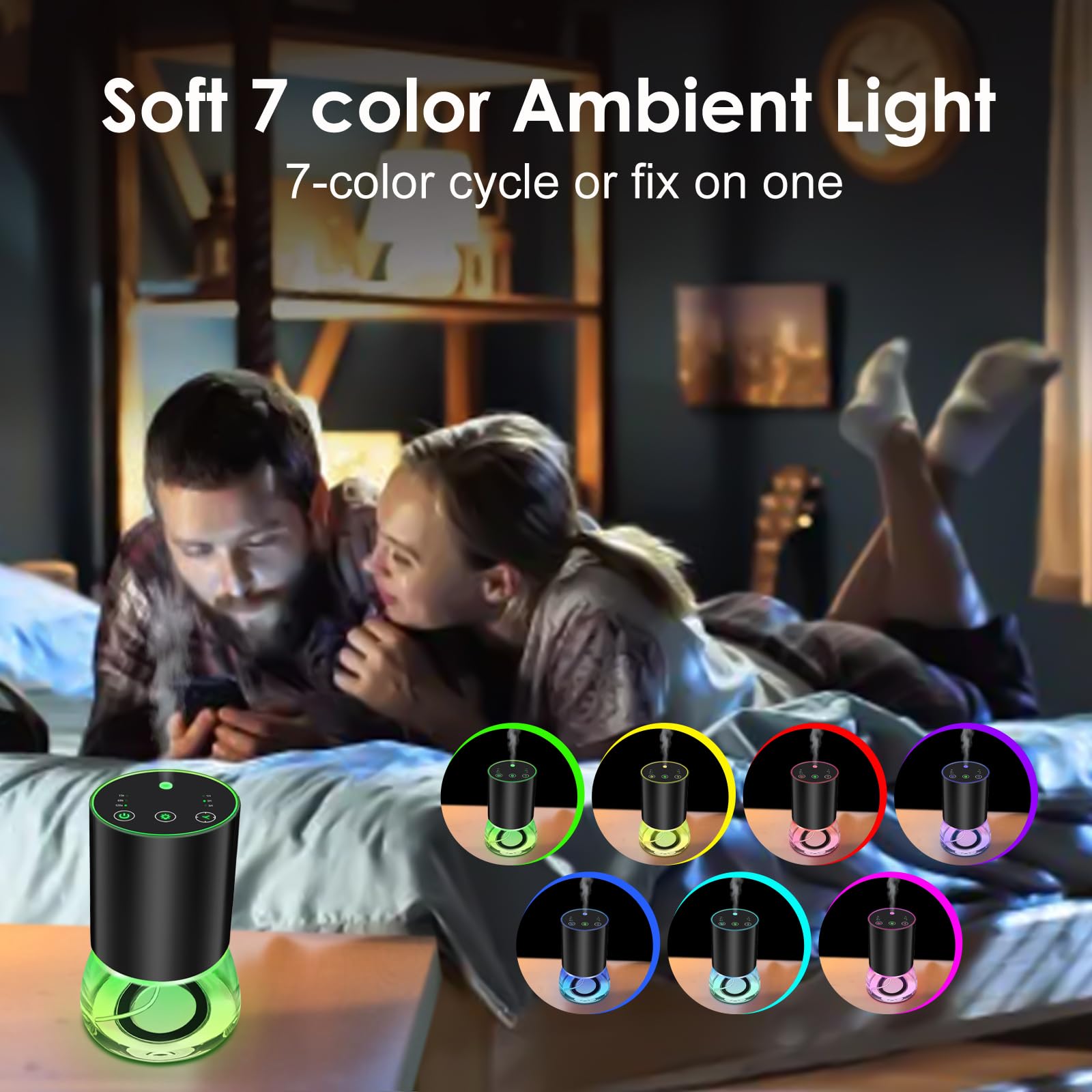 Nebulizing nano mist diffuser in use on a desk
