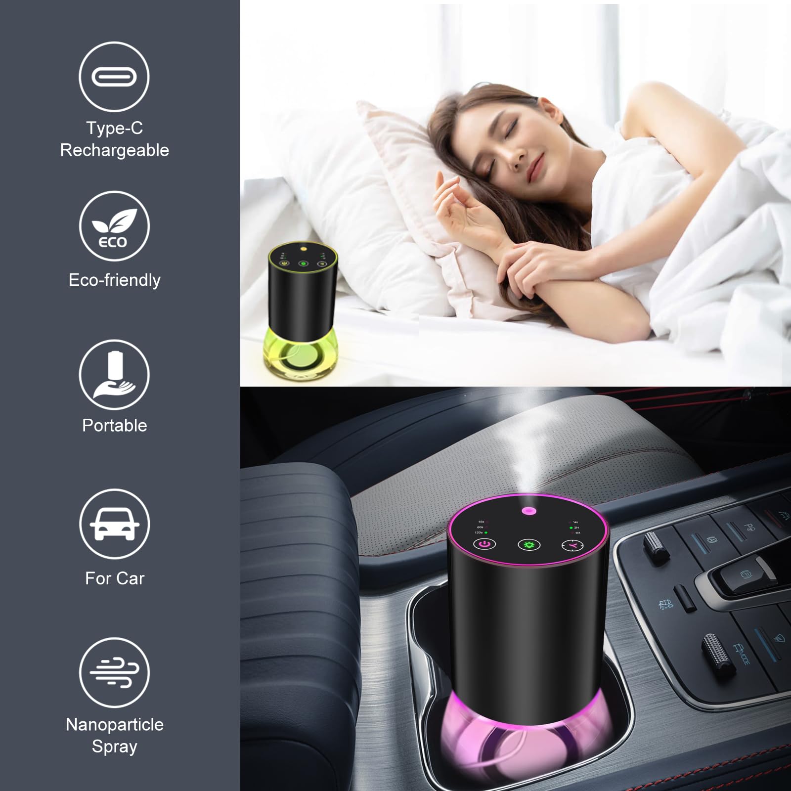 USB-C rechargeable portable diffuser