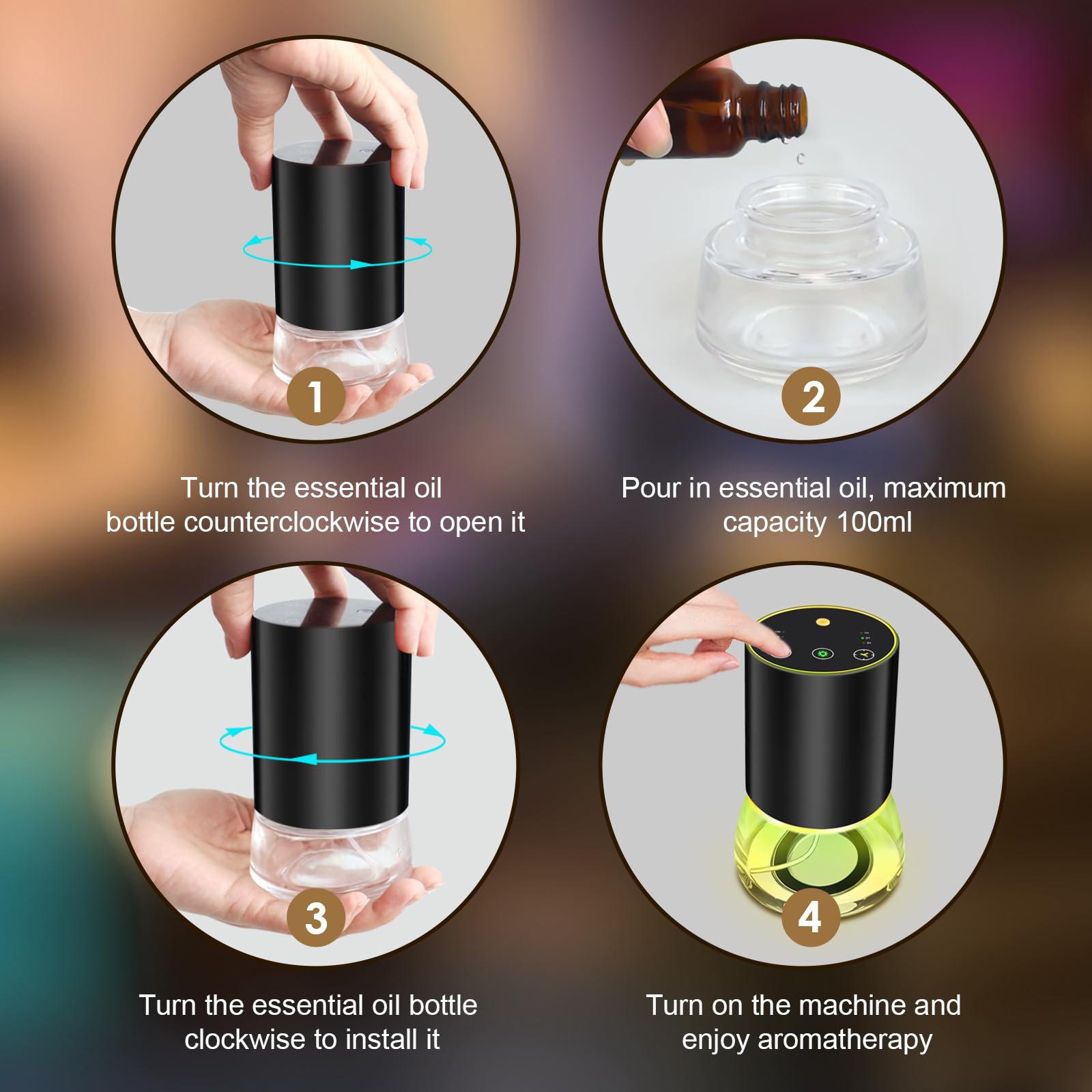 Detachable nozzle compatible with 5/10/15/20 ml bottles