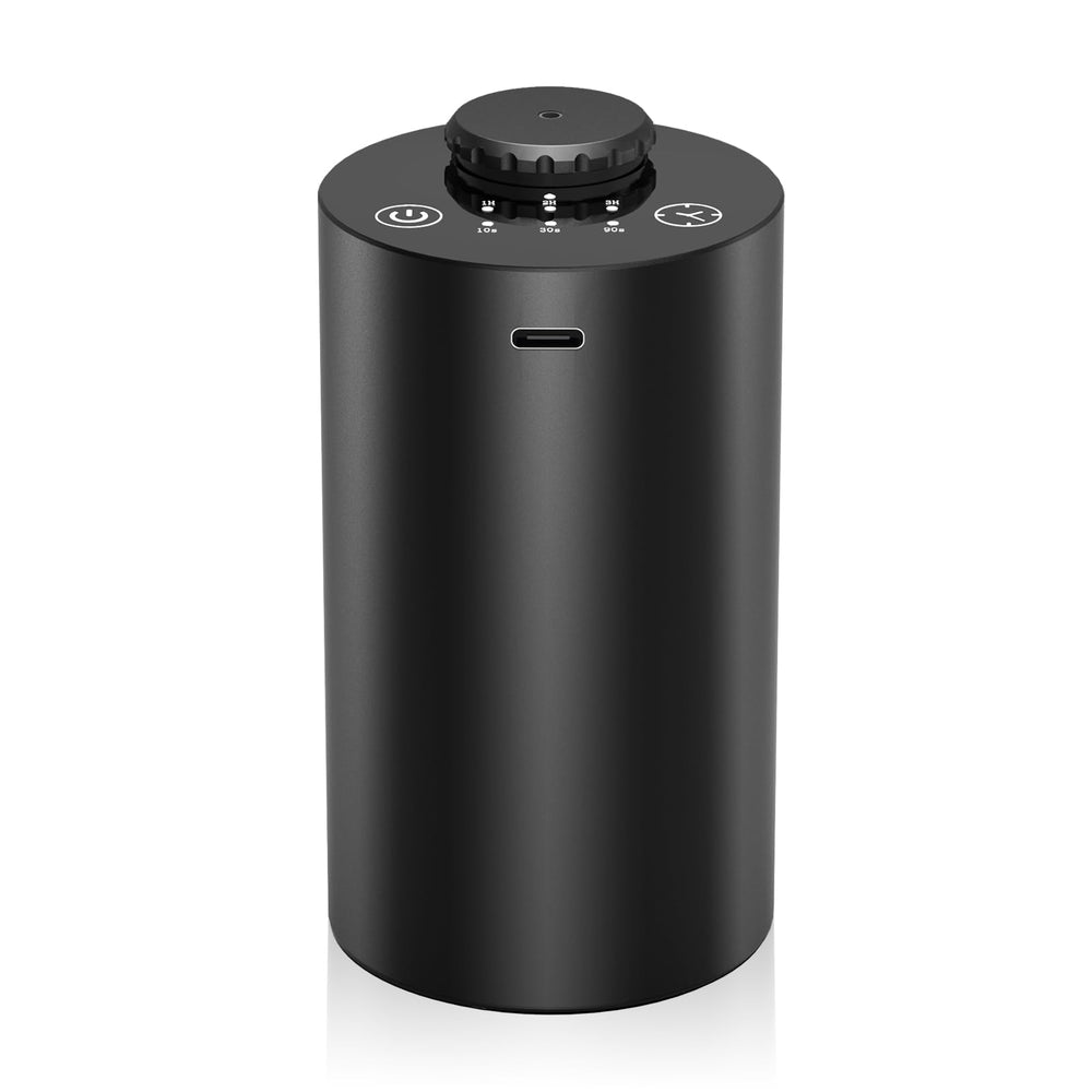 Waterless essential oil diffuser for car in black aluminum alloy