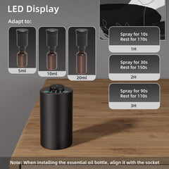 Cordless car diffuser with built-in 20ml oil bottle