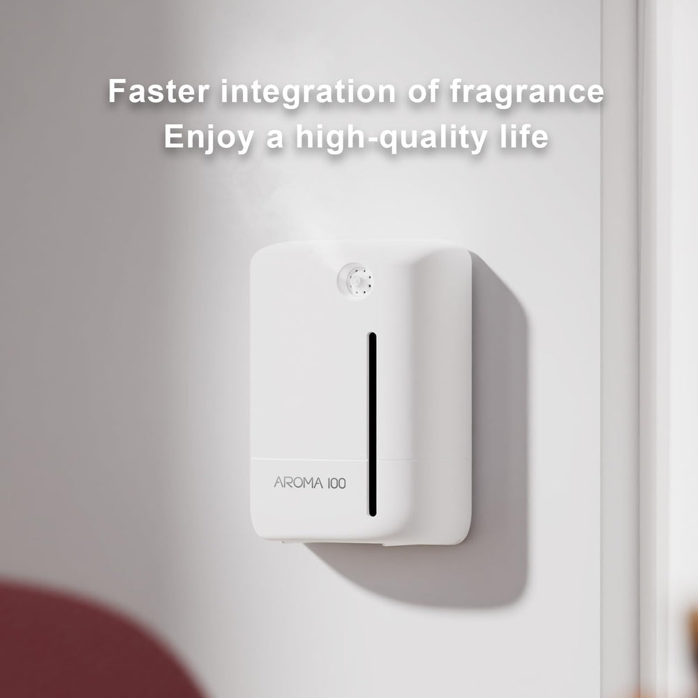 Diffuser operating in a large room to show wide-area scent coverage