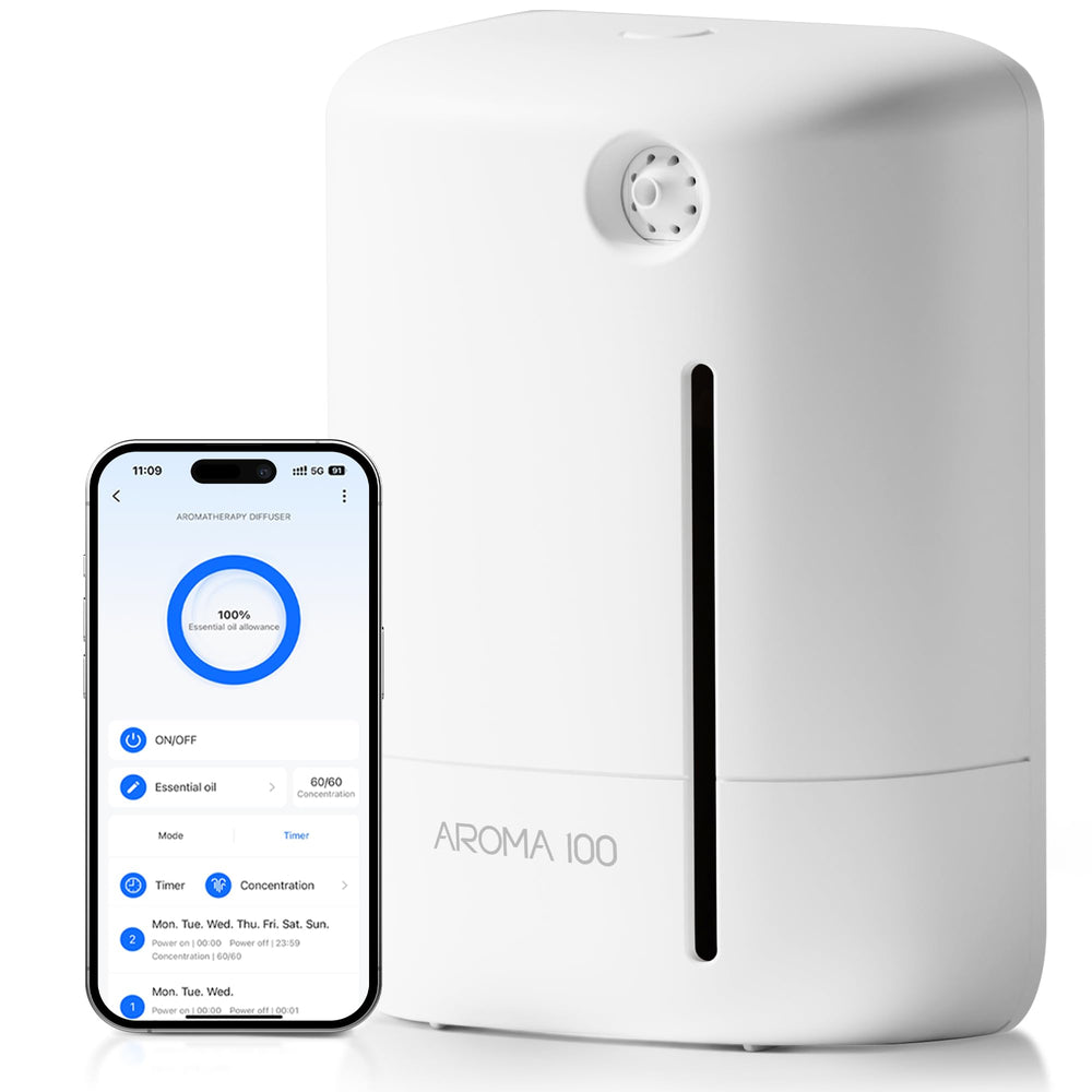 Waterless essential oil diffuser white front view