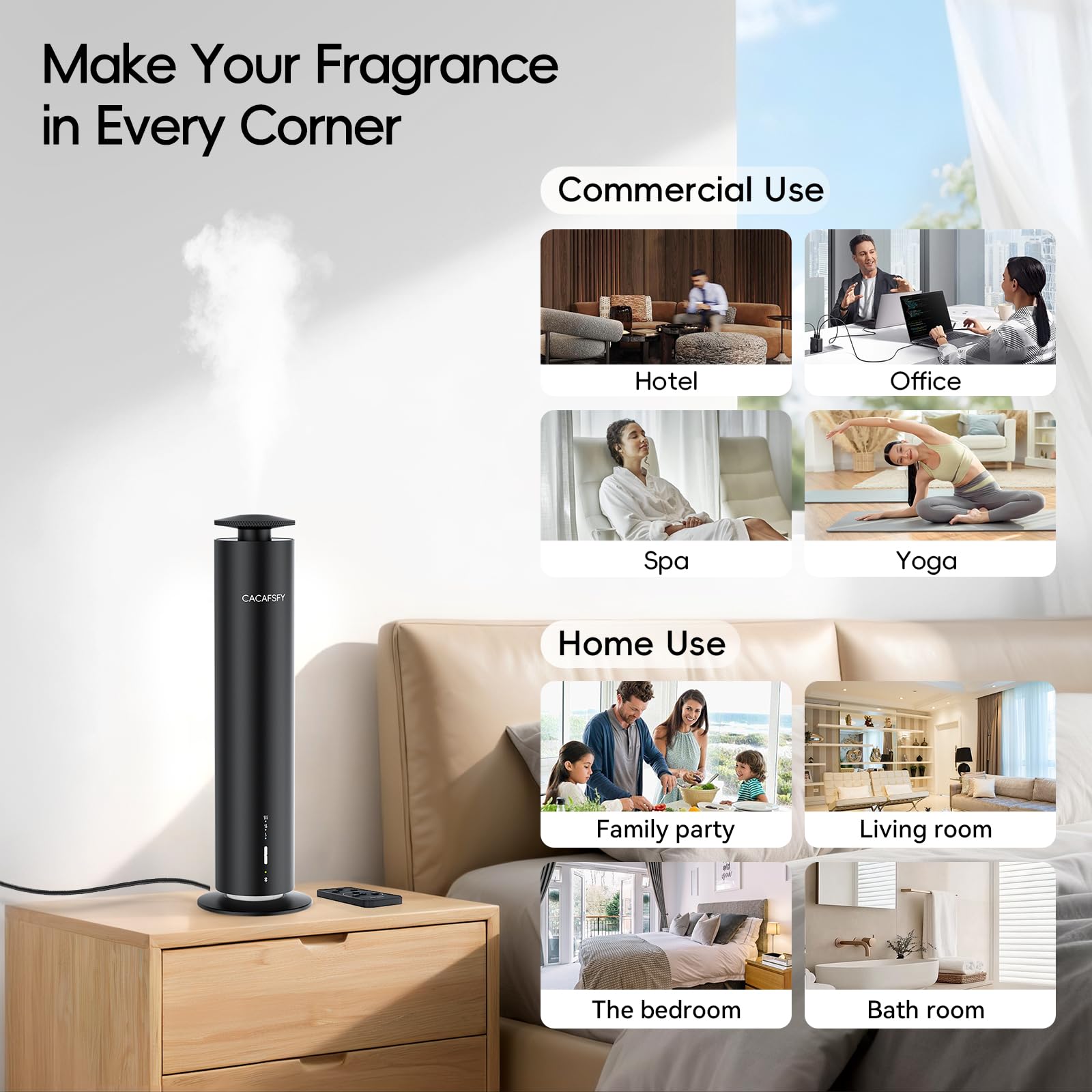 Remote control alongside the diffuser in a spa setting