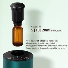 Portable diffuser on an office desk with LED indicators