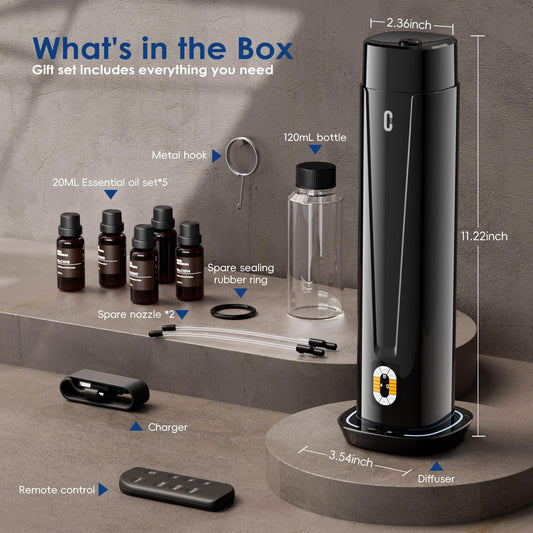 Diffuser diffusing scent in a living room up to 1200 sq ft