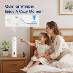 Diffuser emitting soft LED light at night