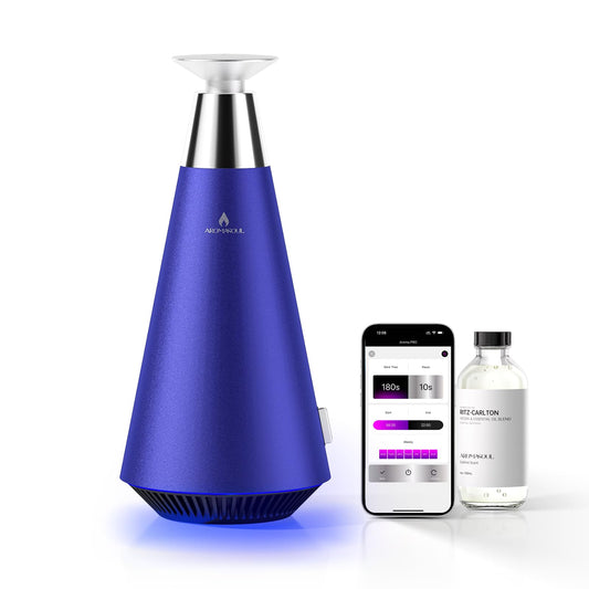 Waterless Scent Diffuser Starter Kit main unit with alloy body and mood light